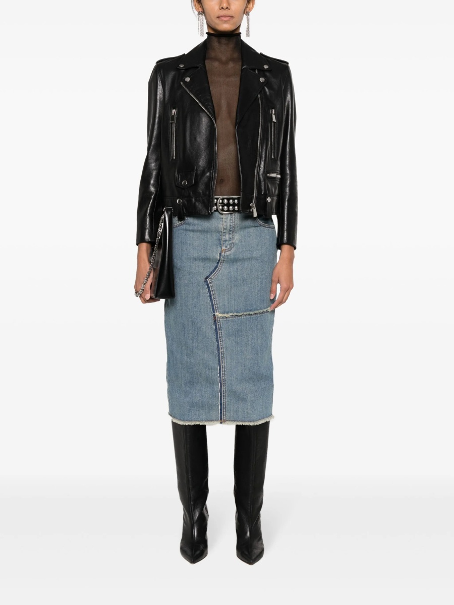 Fusta Tom Ford albastra din elastan si bumbac - Img 2