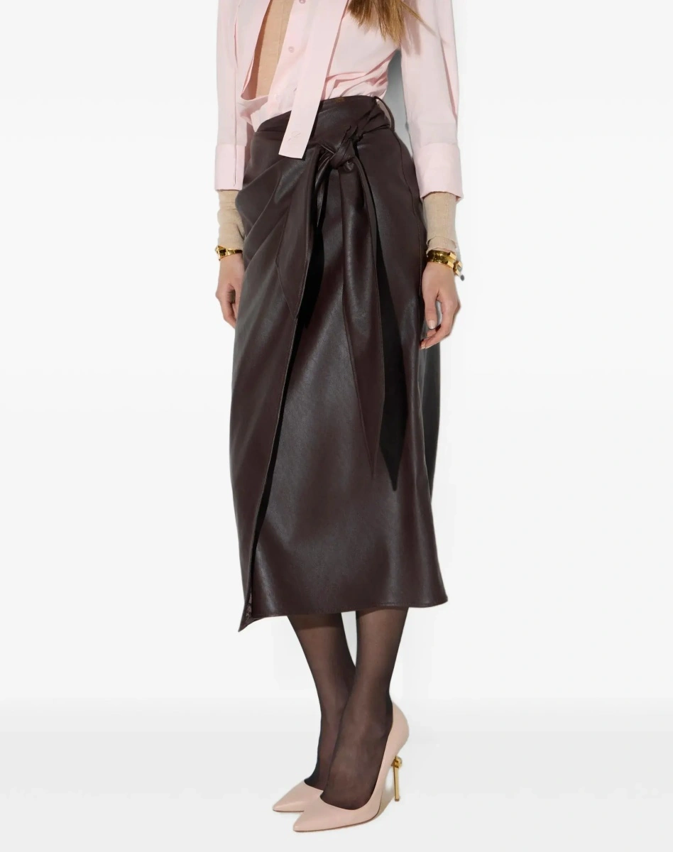 Fuste Midi skirt in leather look - Img 8