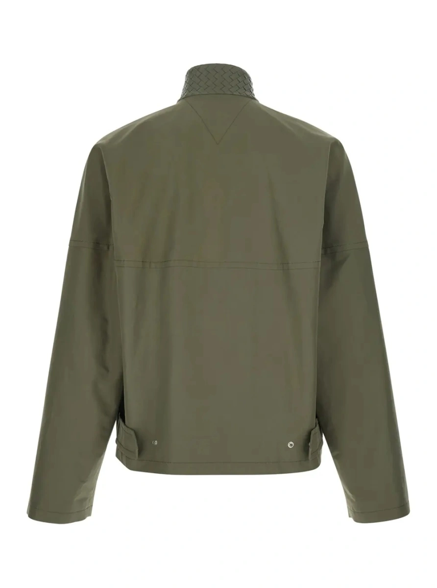 Geaca bomber Bottega Veneta verde din bumbac - Img 2