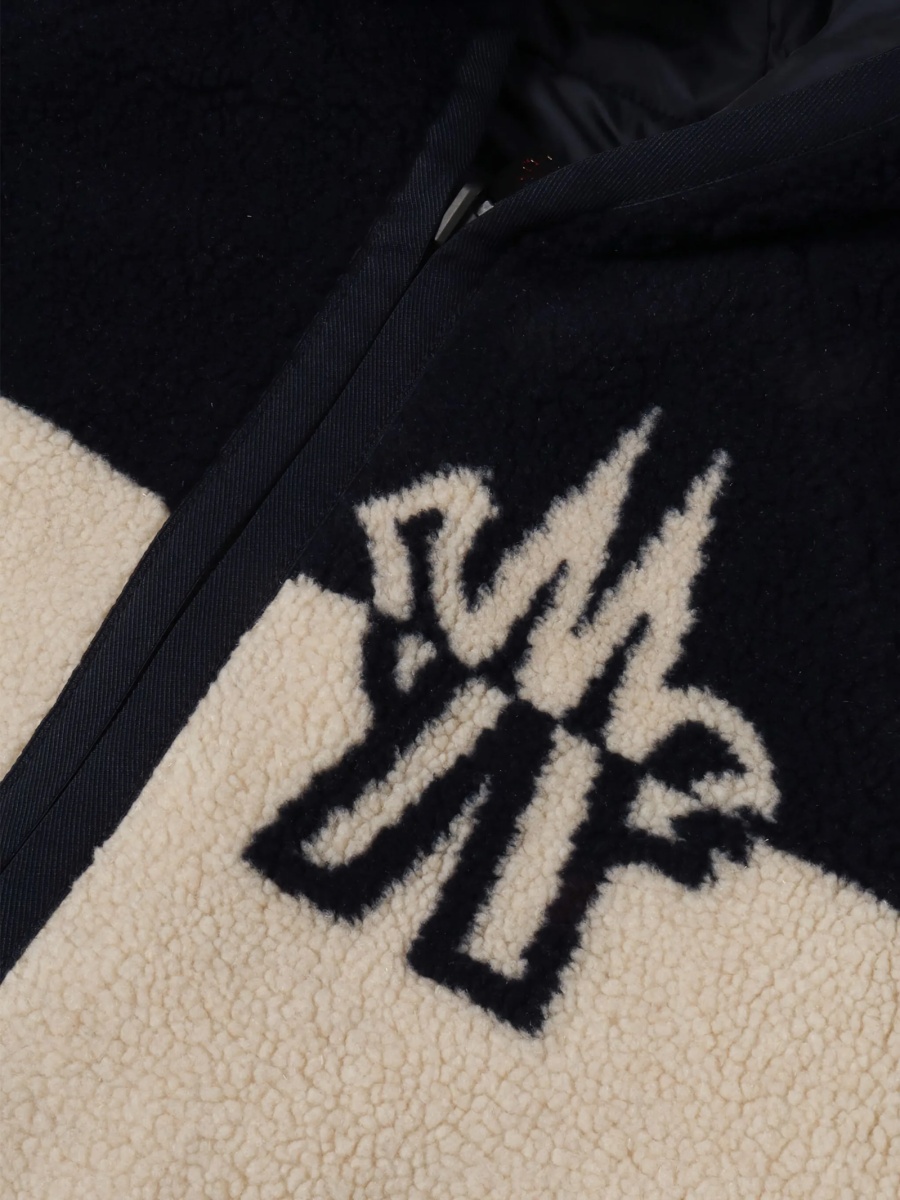 Geaca bomber Moncler Grenoble neutra din polyester si modacrylic - Img 3