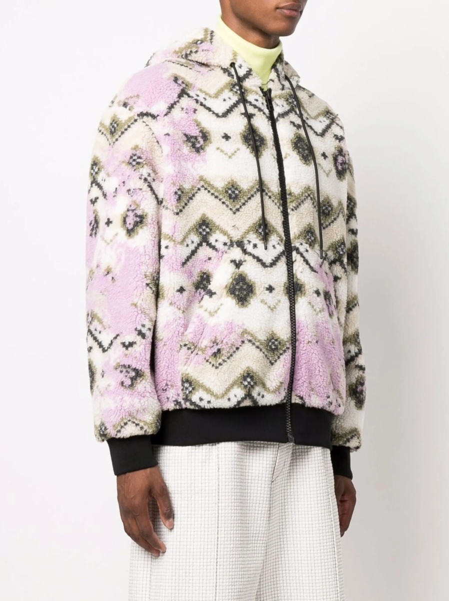 Geaca bomber MSGM alba din acrilic si polyester - Img 3