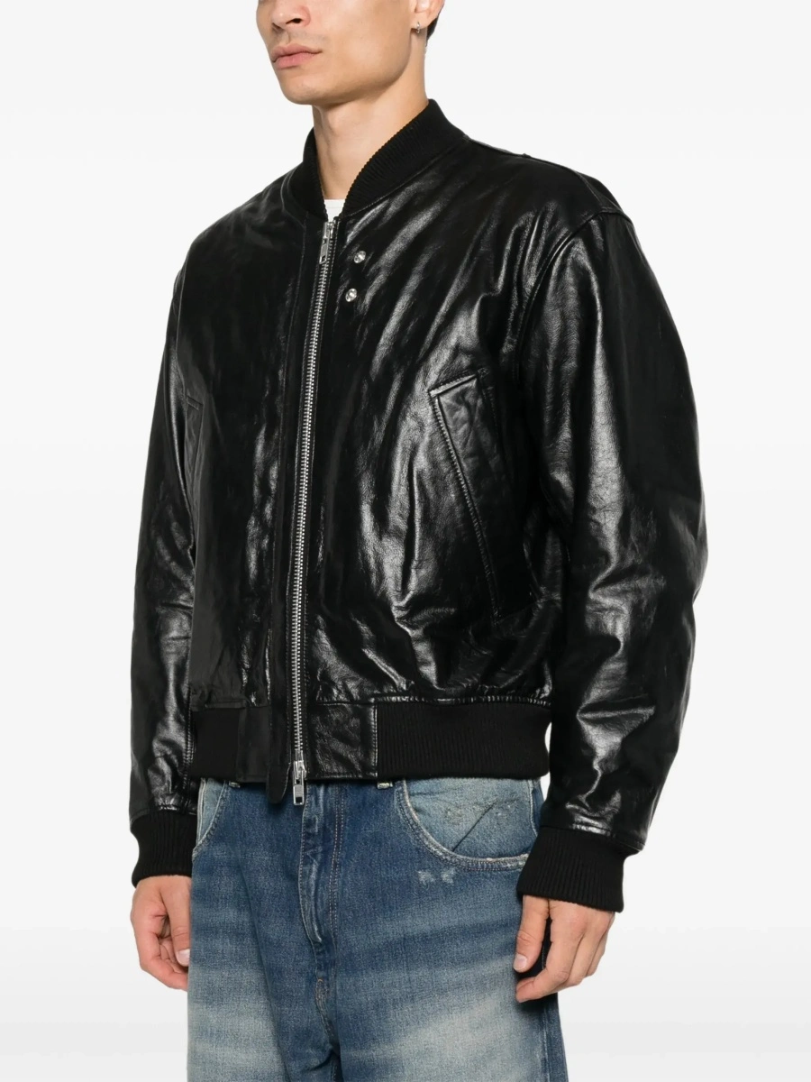 Geaca bomber SUNFLOWER neagra din piele - Img 5