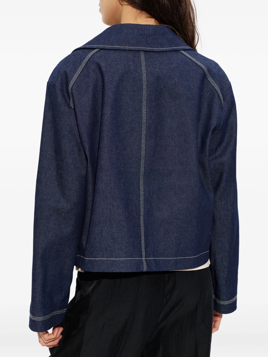 Geaca de blugi Paul Smith albastra din bumbac - Img 4