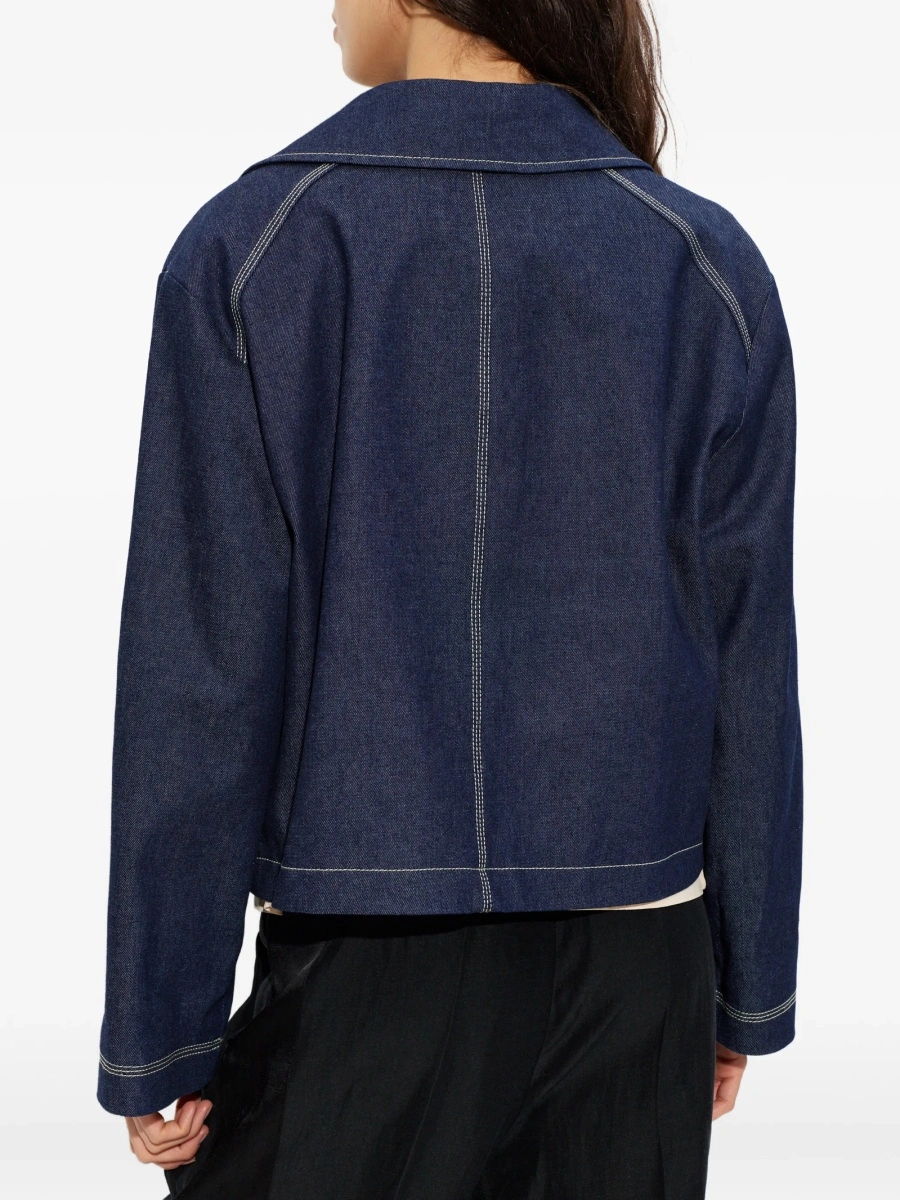 Geaca de blugi Paul Smith albastra din bumbac - Img 4