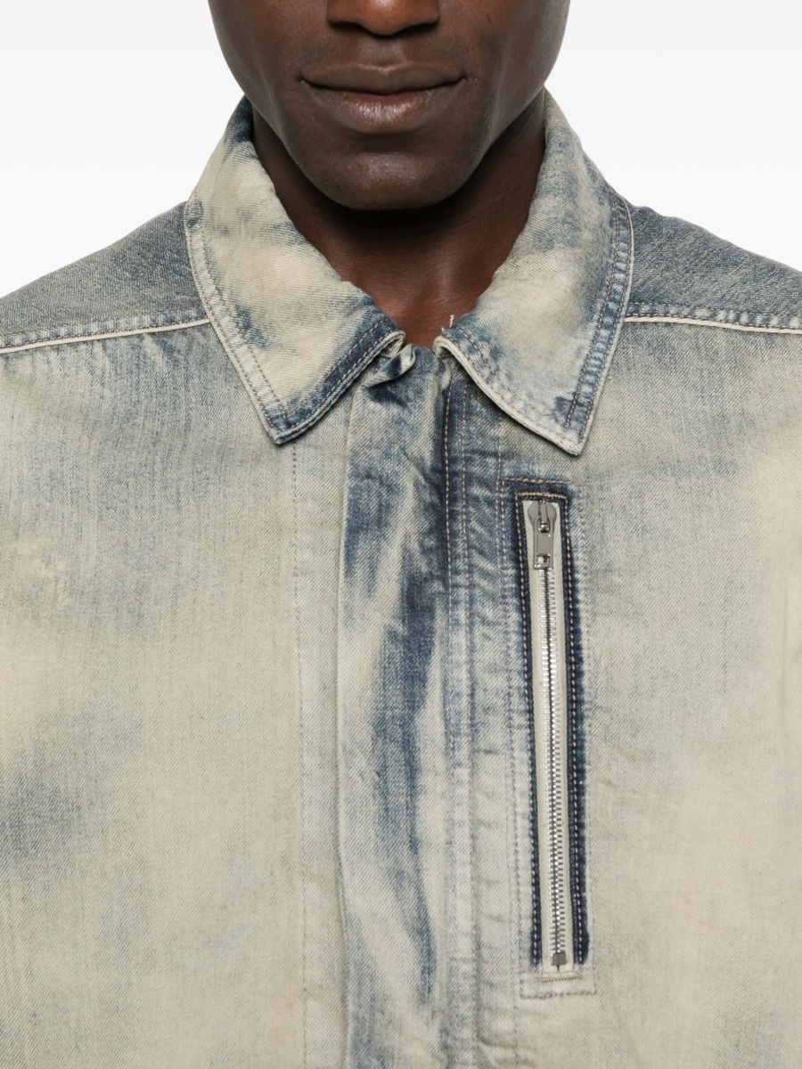 Geaca de blugi Rick Owens albastra din bumbac - Img 5