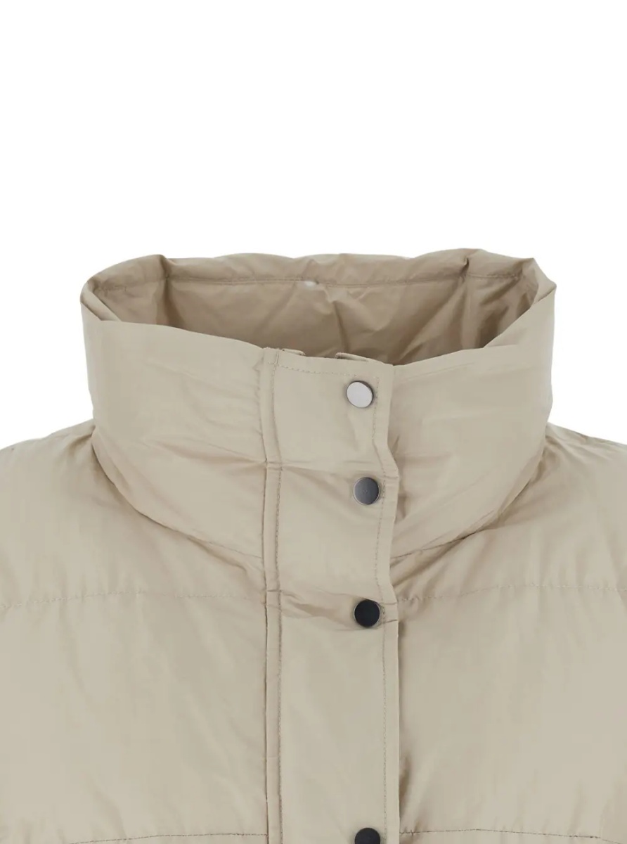 Geaca de Iarna Beige Down jacket with removable fur collar in Tech Fabric for women - Img 4