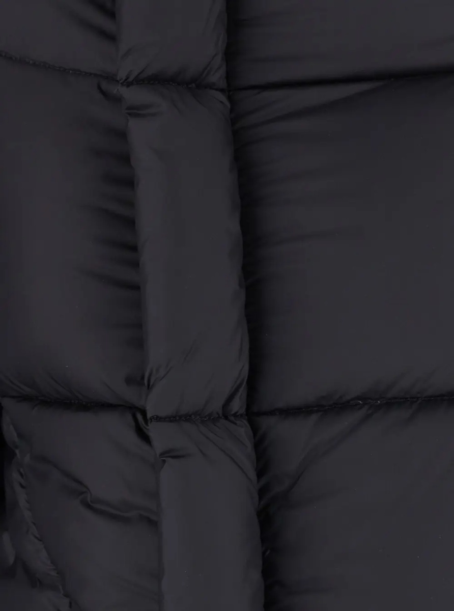Geaca de Iarna Black Down jacket with high collar and off-center zip closure and asymmetrical hem in Tech Fabric for women - Img 3