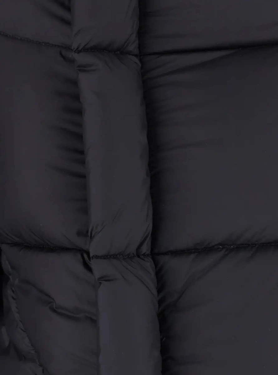 Geaca de Iarna Black Down jacket with high collar and off-center zip closure and asymmetrical hem in Tech Fabric for women - Img 3