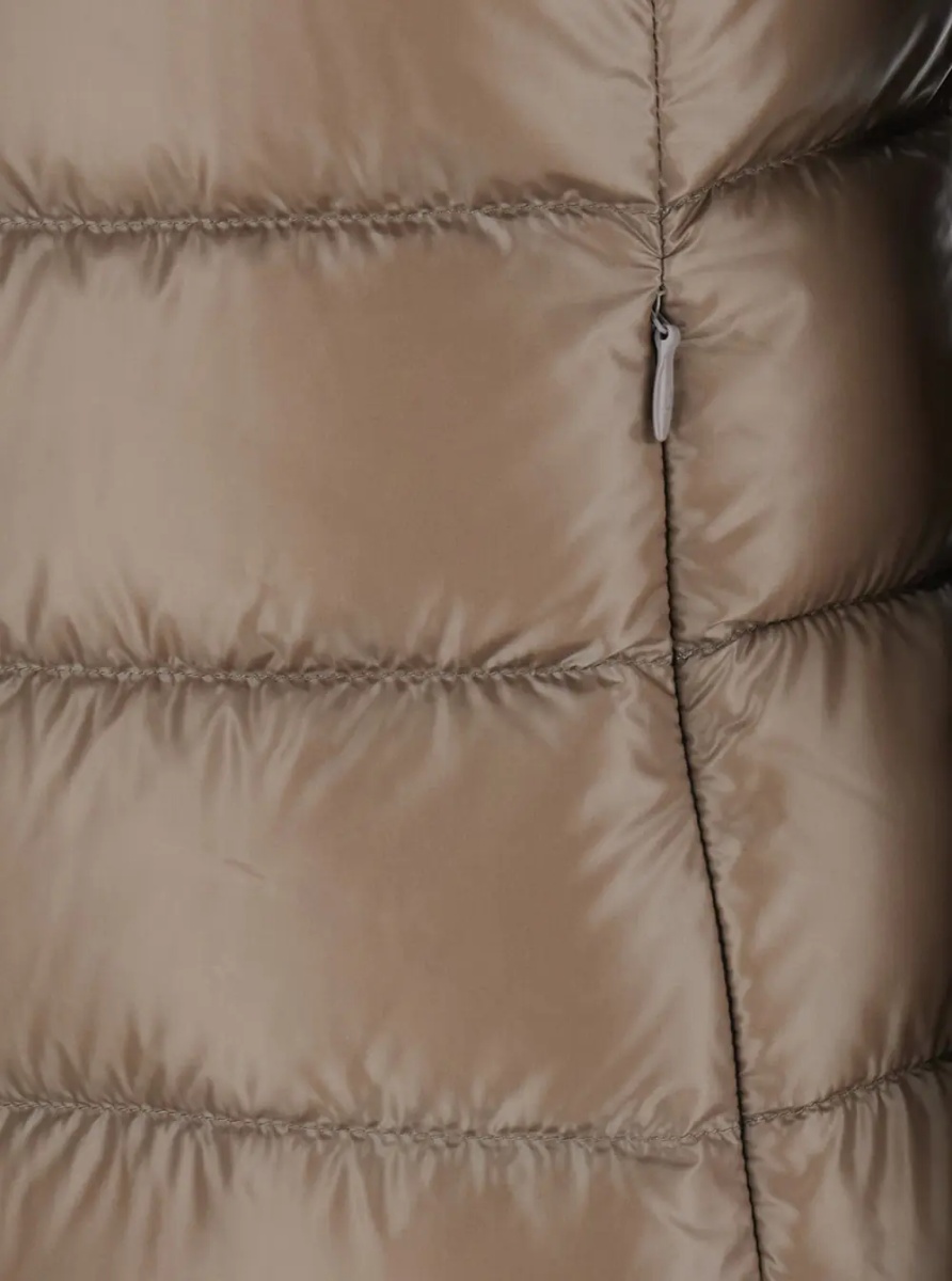 Geaca de Iarna 'Giada' Beige Down jacket with Removable Hood in Tech Fabric for Women - Img 3