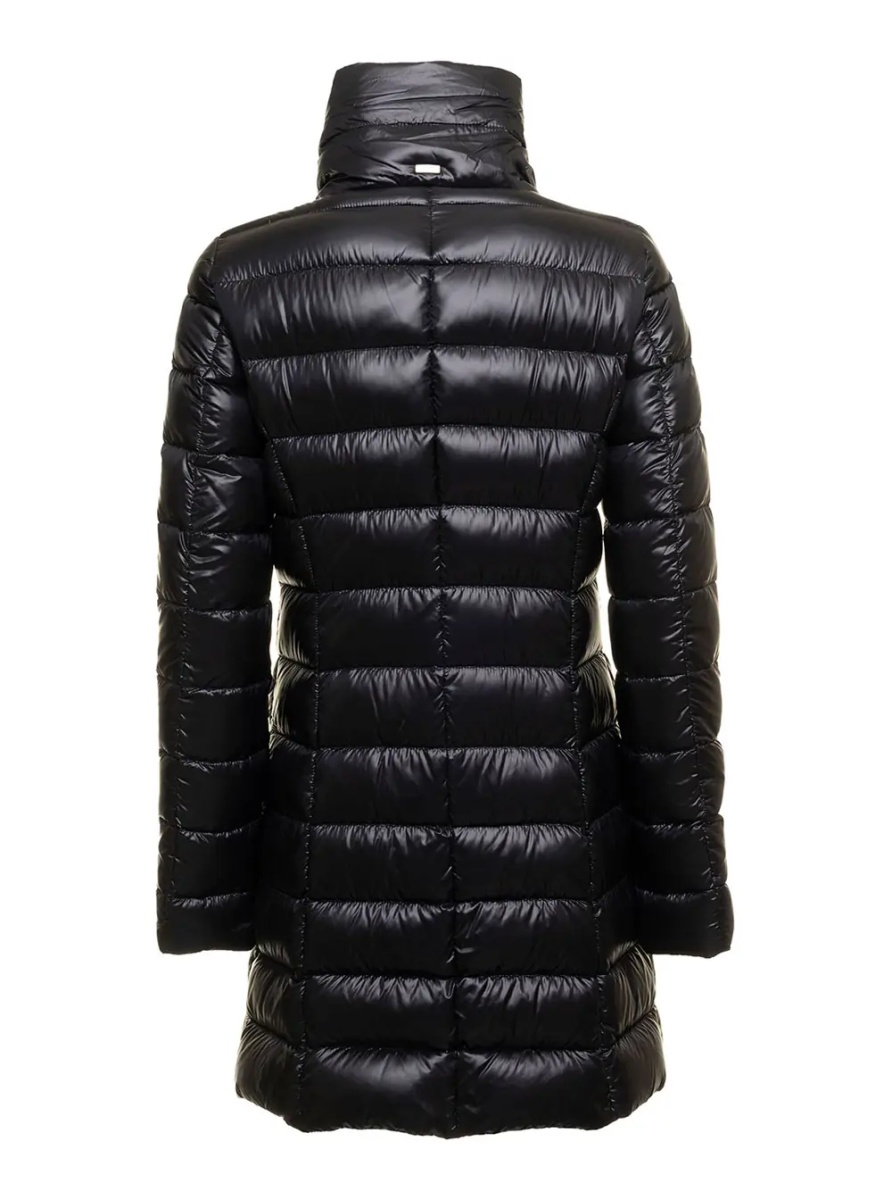 Geaca de Iarna Long down jacket with high collar and long sleeves in Tech Fabric Black Woman - Img 2