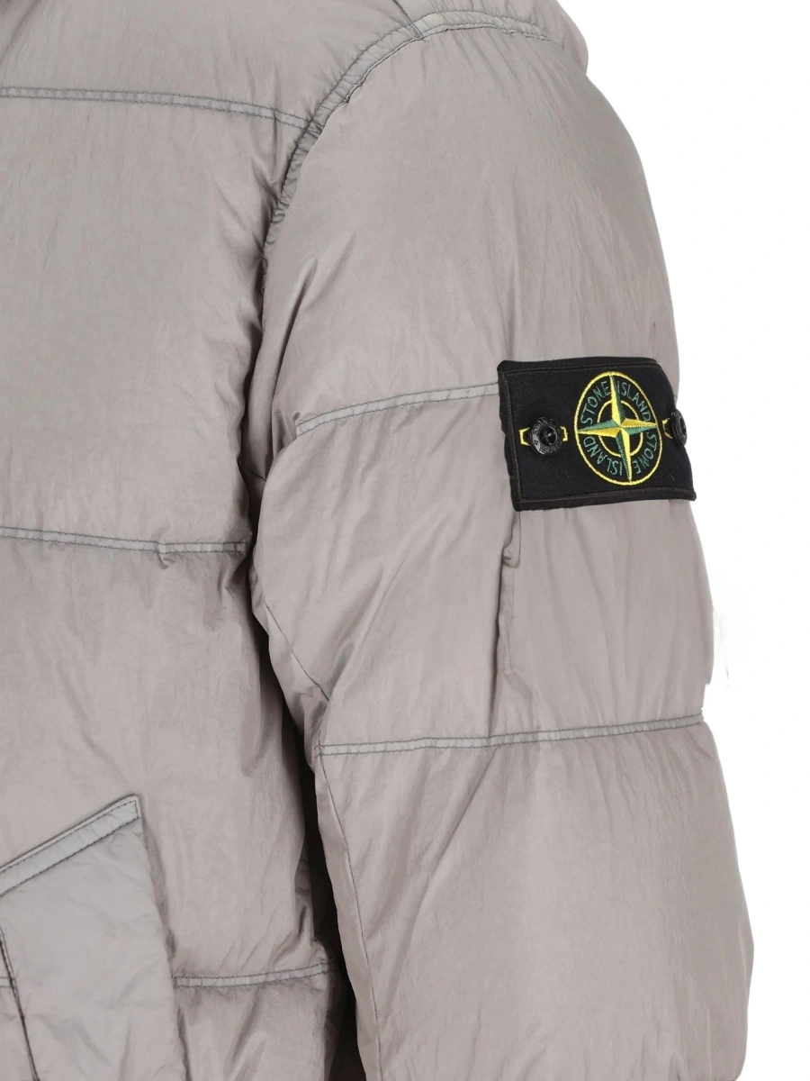Geaca de iarna Stone Island gri din poliamida - Img 3