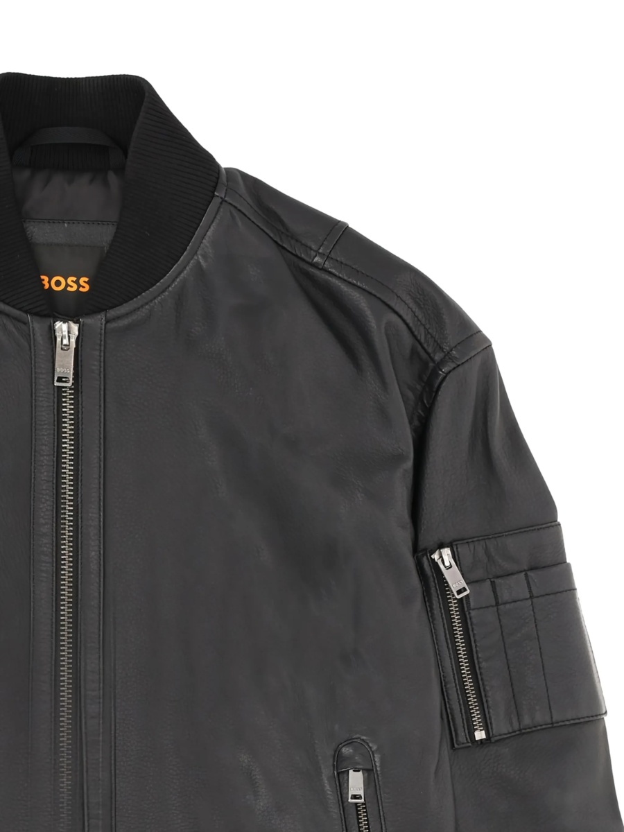 Geaca de piele Hugo Boss neagra - Img 2