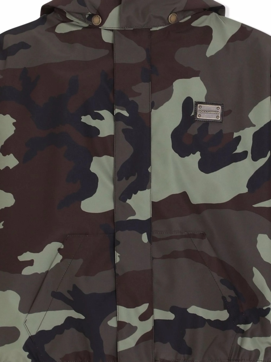 Geaca de ploaie Dolce &amp; Gabbana verde din polyester si nylon - Img 3