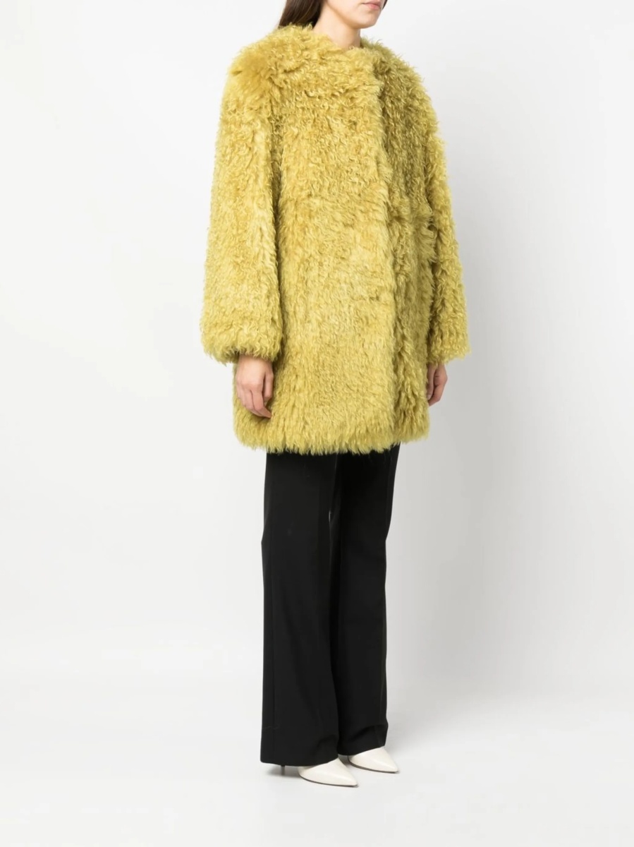 Geaca Oversize BECAGLI SINCE 1994 galbena din poliamida si mohair - Img 3
