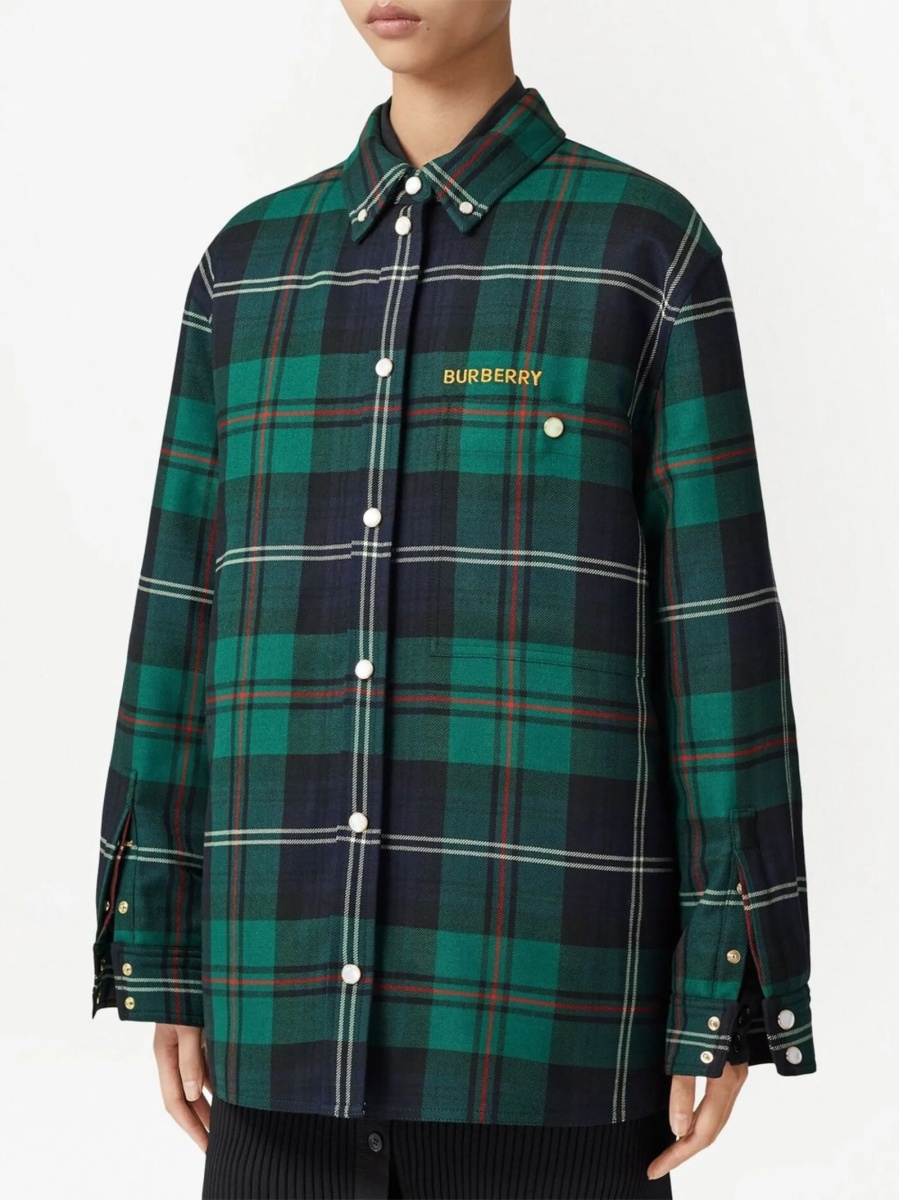 Geaca Oversize Burberry verde din lana - Img 3