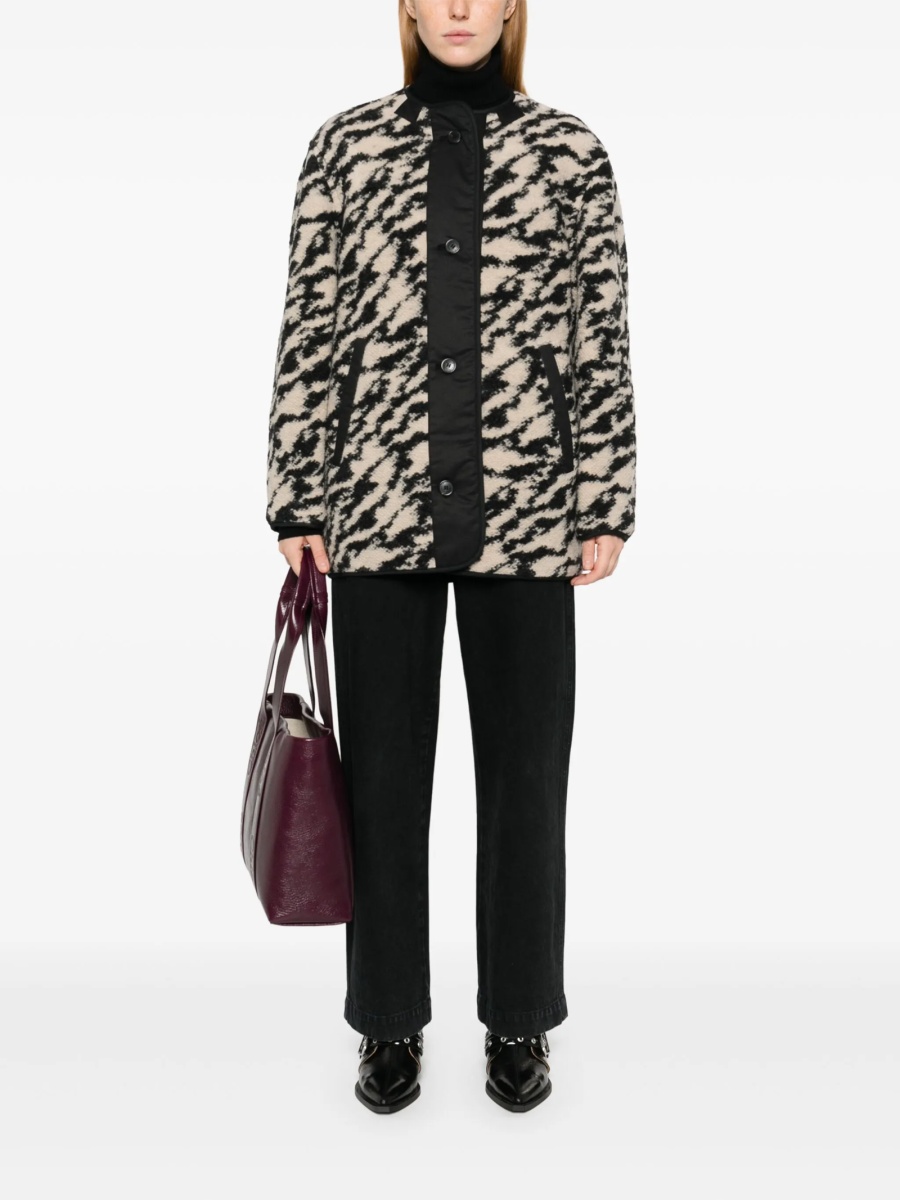 Geaca Oversize ISABEL MARANT ETOILE neagra din lana si poliester reciclat - Img 2