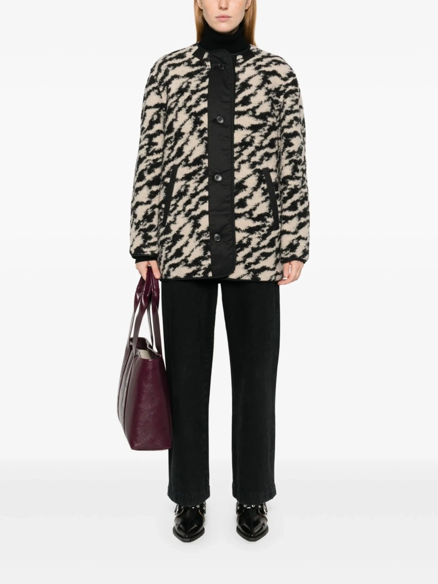 Geaca Oversize ISABEL MARANT ETOILE neagra din lana si poliester reciclat - Img 2