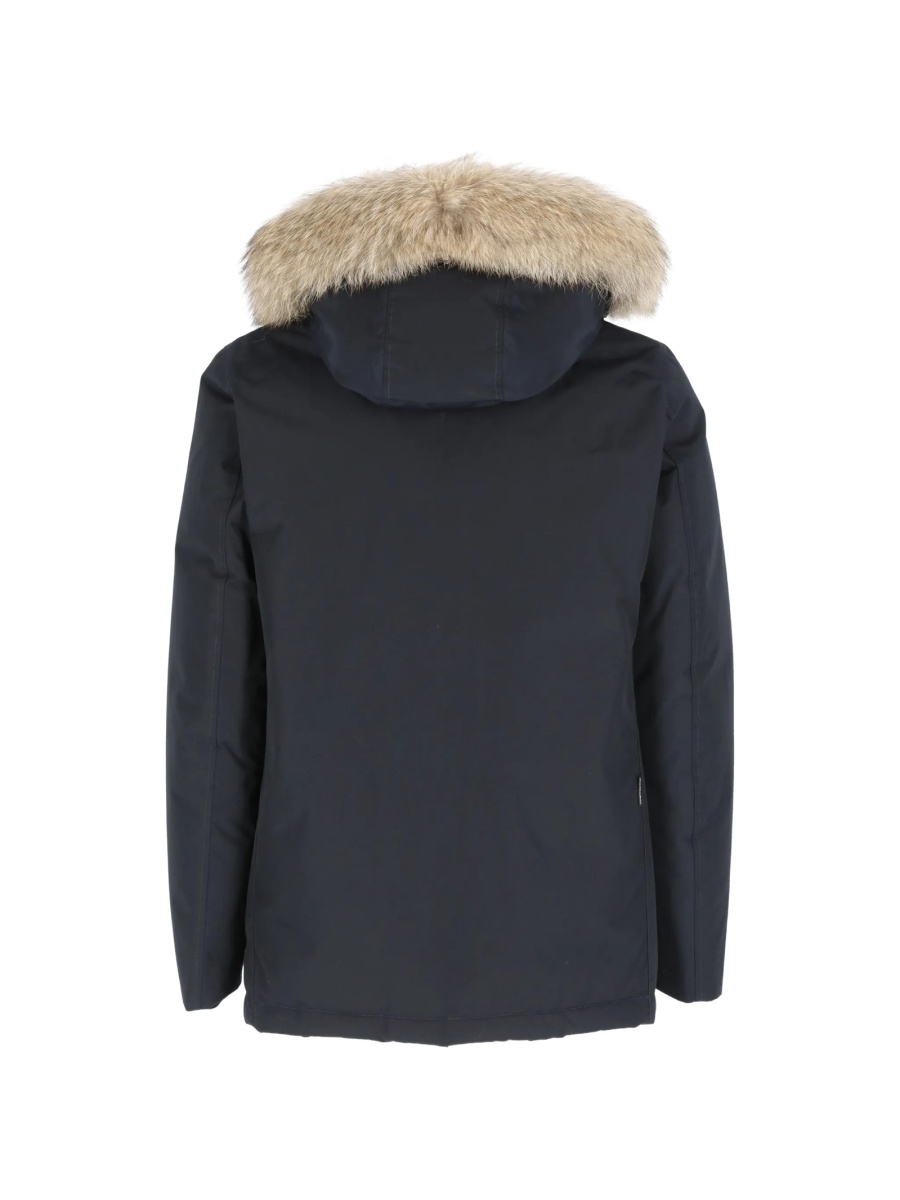 Geaca Parka Woolrich albastra din poliamida si bumbac - Img 2