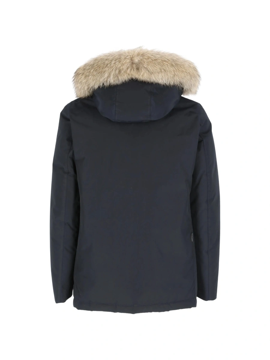 Geaca Parka Woolrich albastra din poliamida si bumbac - Img 2