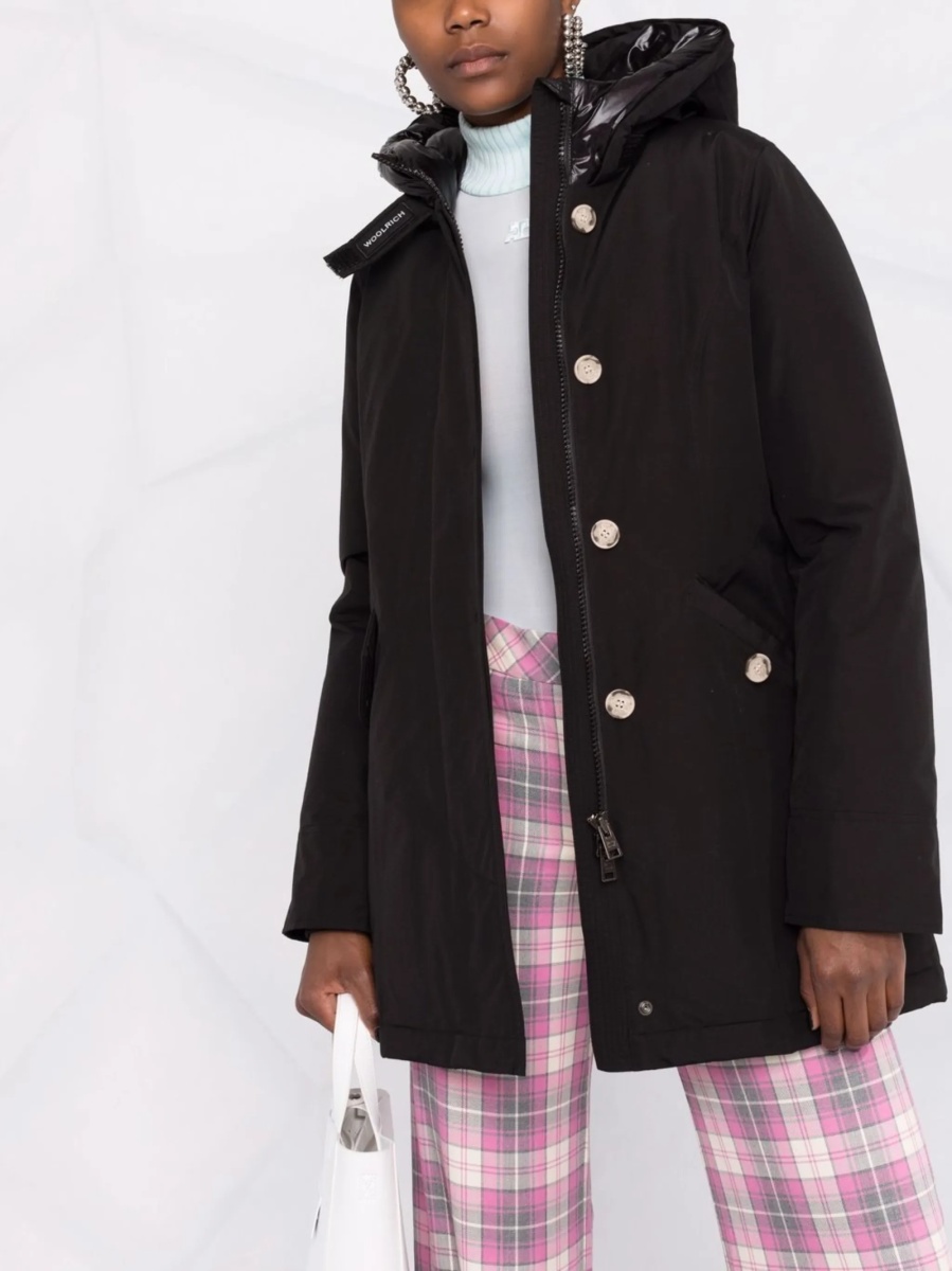 Geaca Parka Woolrich neagra din bumbac si poliamida - Img 5