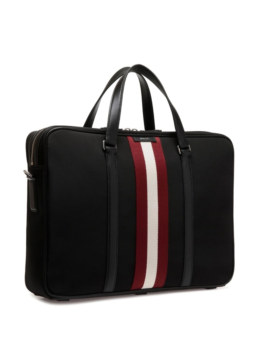 Geanta de laptop Bally neagra din poliester reciclat si nylon - Img 3