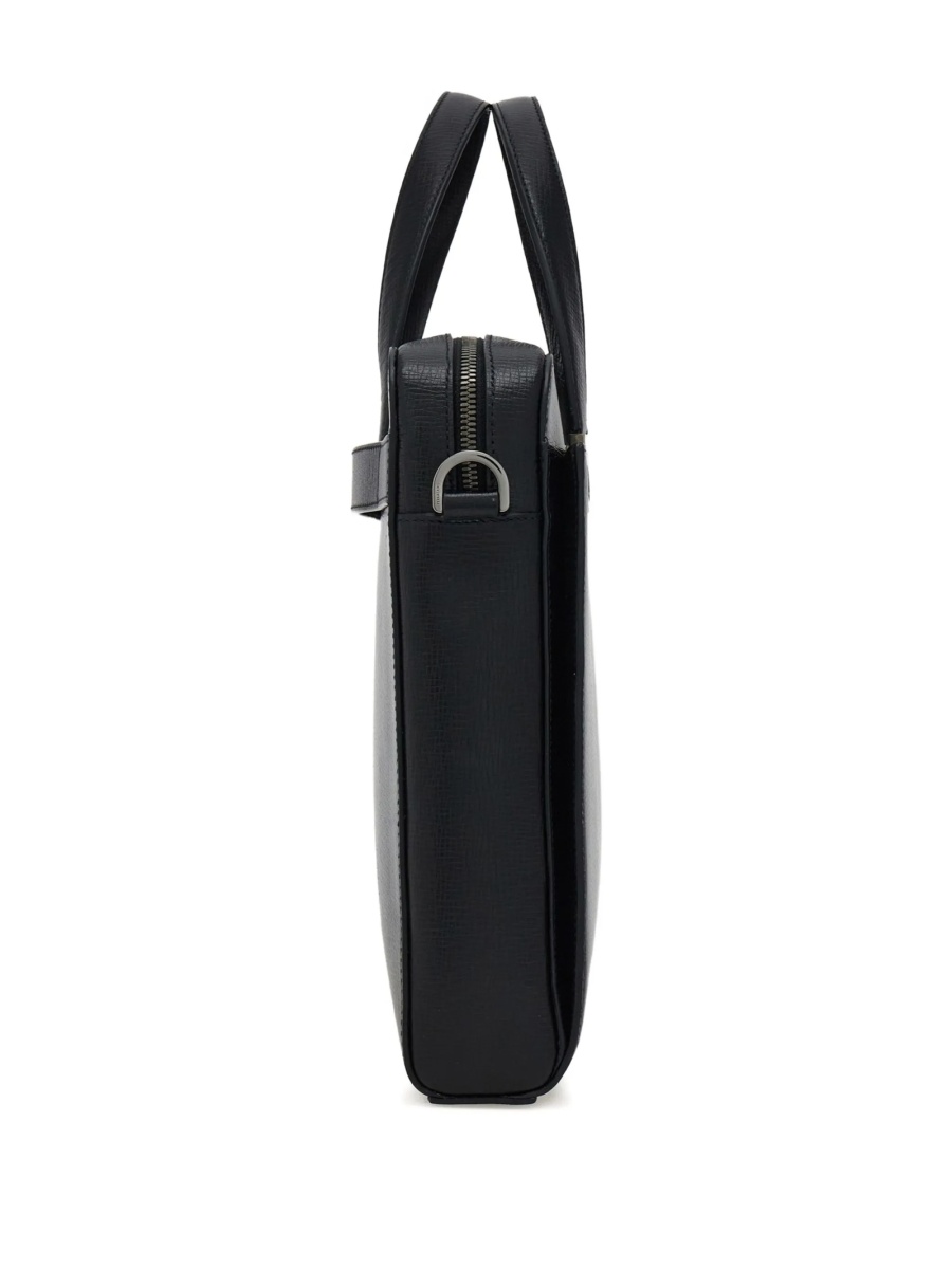 Geanta de laptop Ferragamo gancini neagra din piele - Img 5