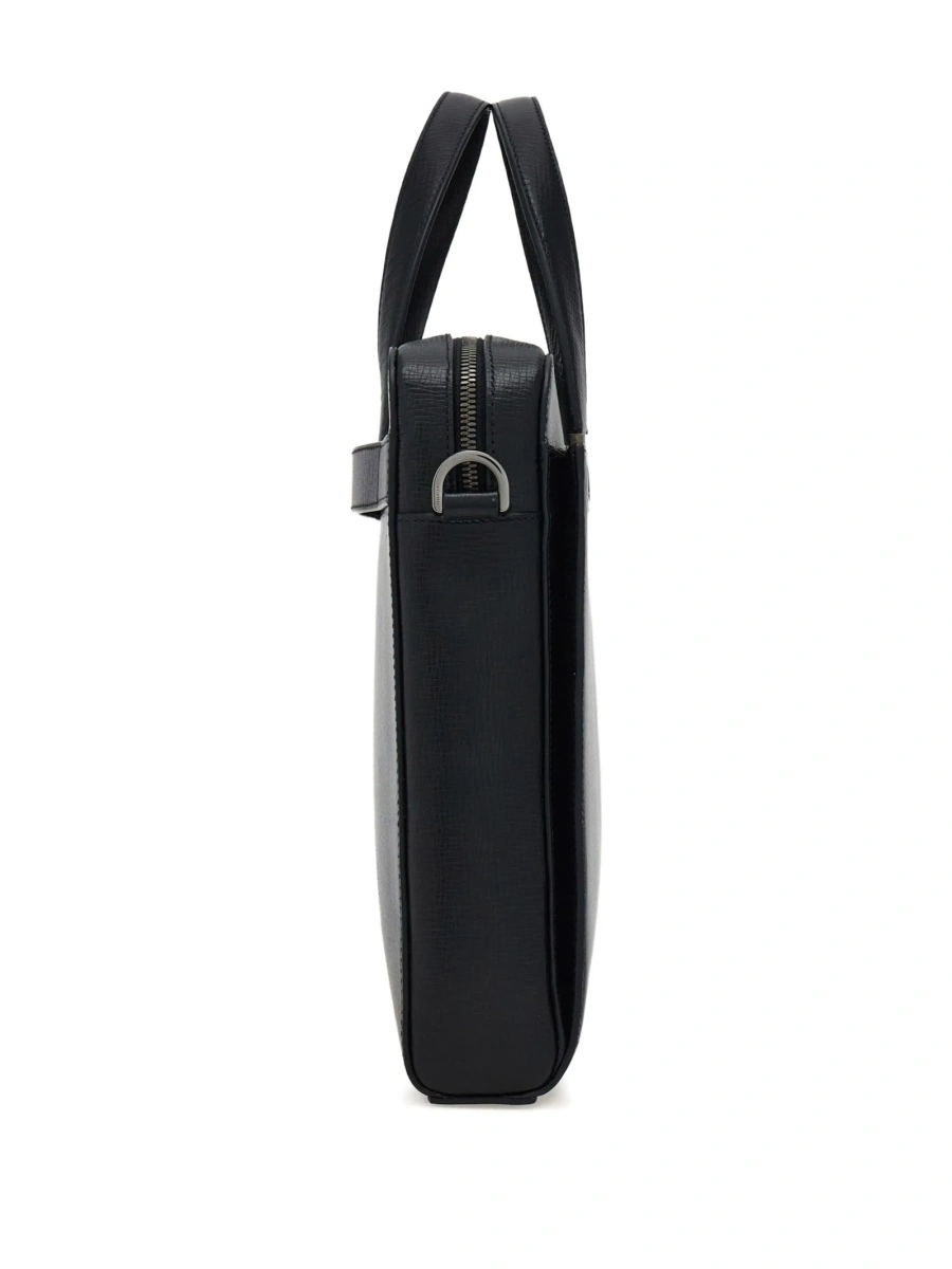 Geanta de laptop Ferragamo gancini neagra din piele - Img 5