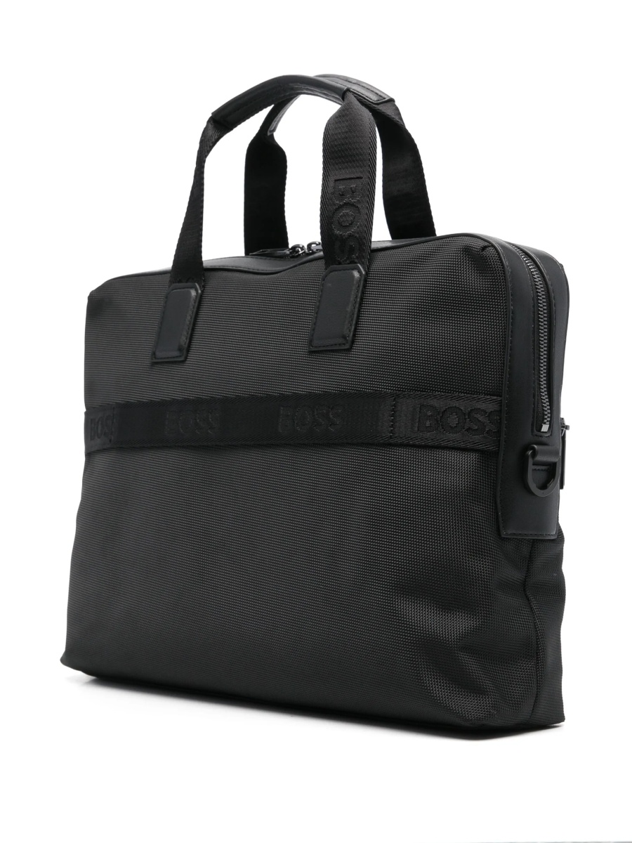 Geanta de laptop Hugo Boss neagra din material textil - Img 3
