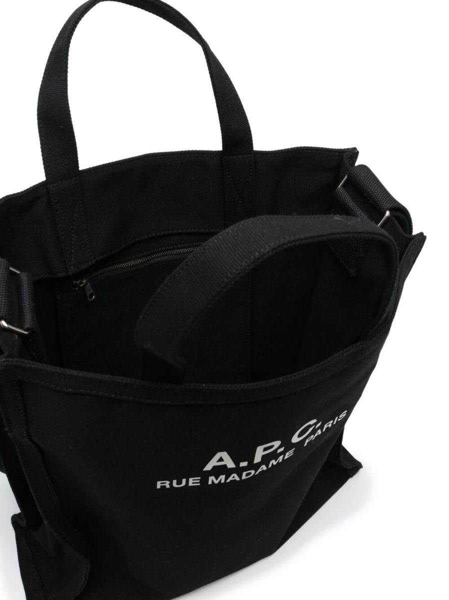 Geanta de mana A.P.C. neagra din bumbac - Img 5