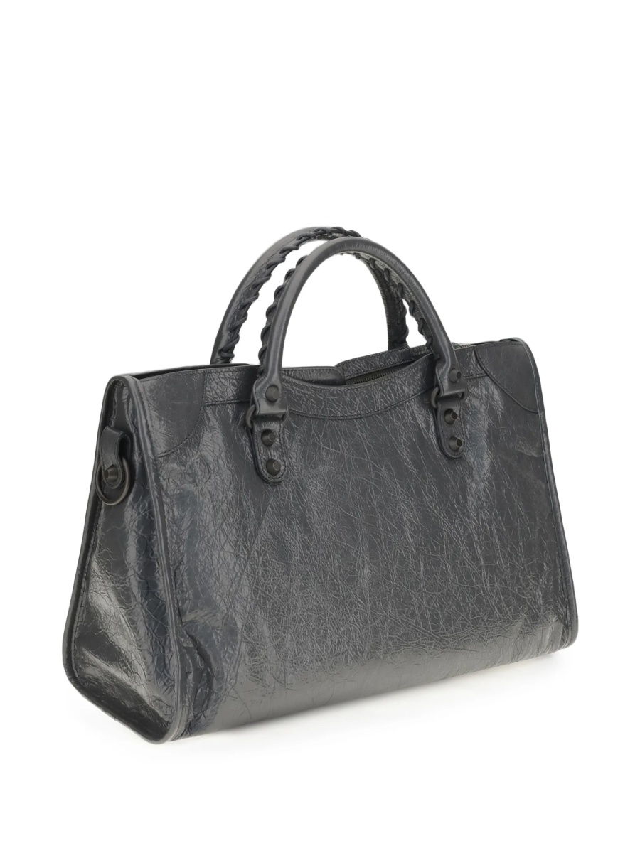 Geanta de mana Balenciaga gri din piele - Img 3