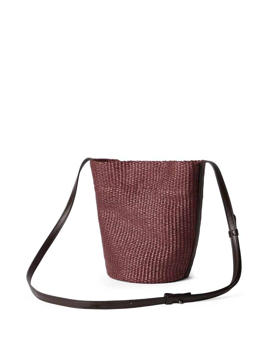 Geanta de mana Brunello Cucinelli rosie din nylon si bumbac - Img 3