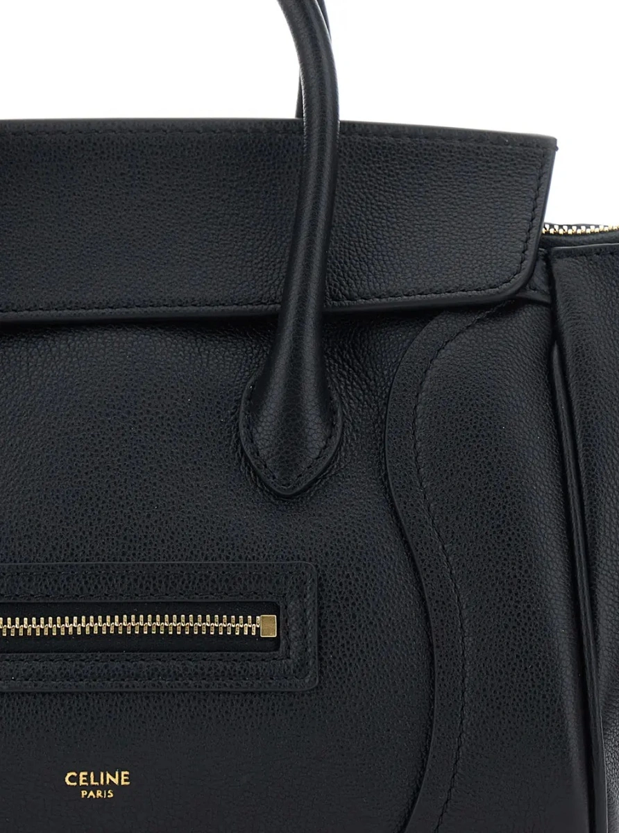 Geanta de mana Céline neagra din piele 'Luggage' - Img 3