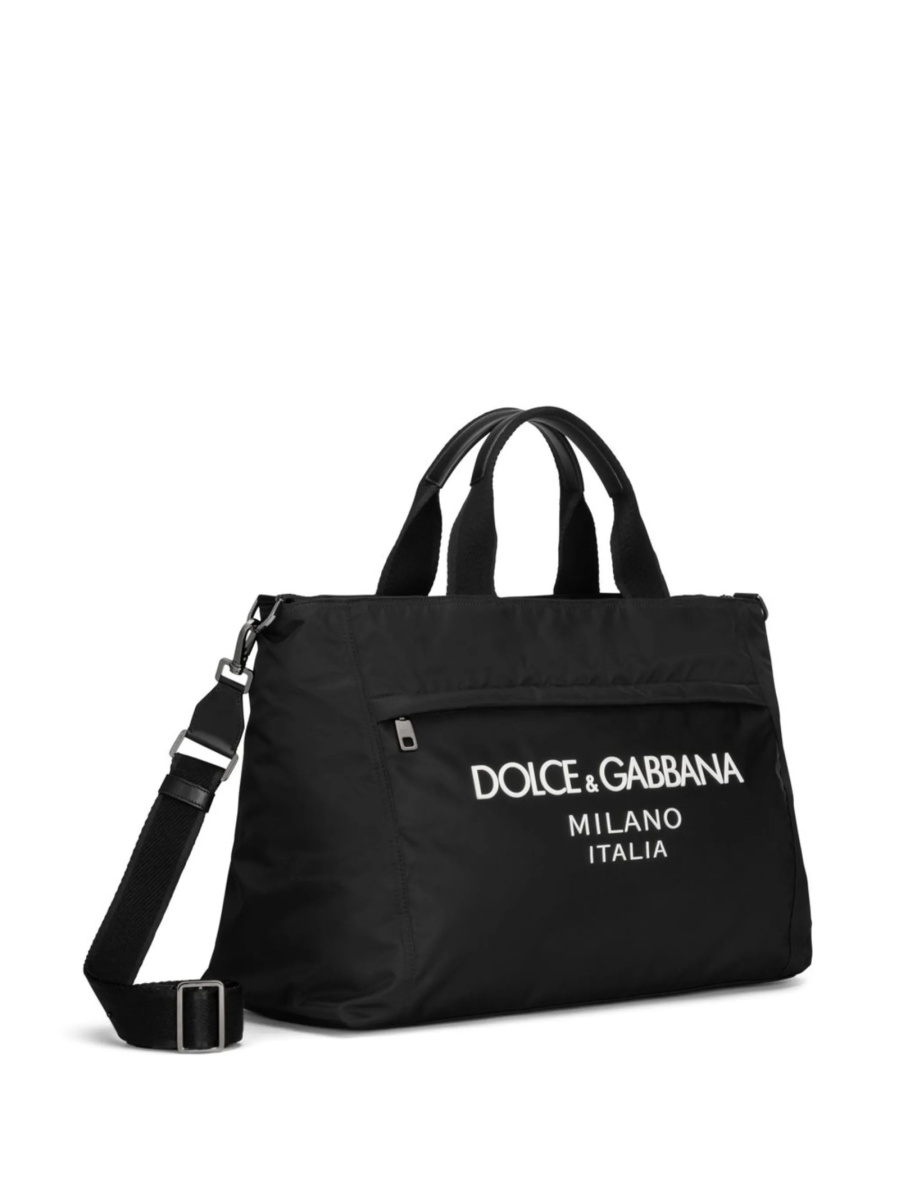 Geanta de mana Dolce &amp; Gabbana neagra din piele si nylon - Img 4