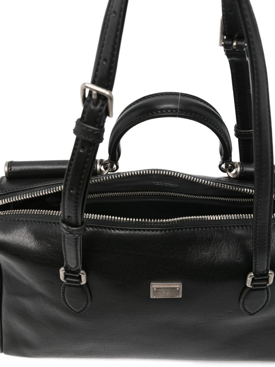Geanta de mana Dolce &amp; Gabbana neagra din poliuretan si piele - Img 5