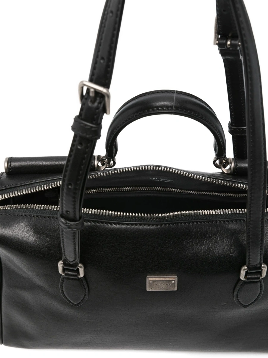 Geanta de mana Dolce &amp; Gabbana neagra din poliuretan si piele - Img 5