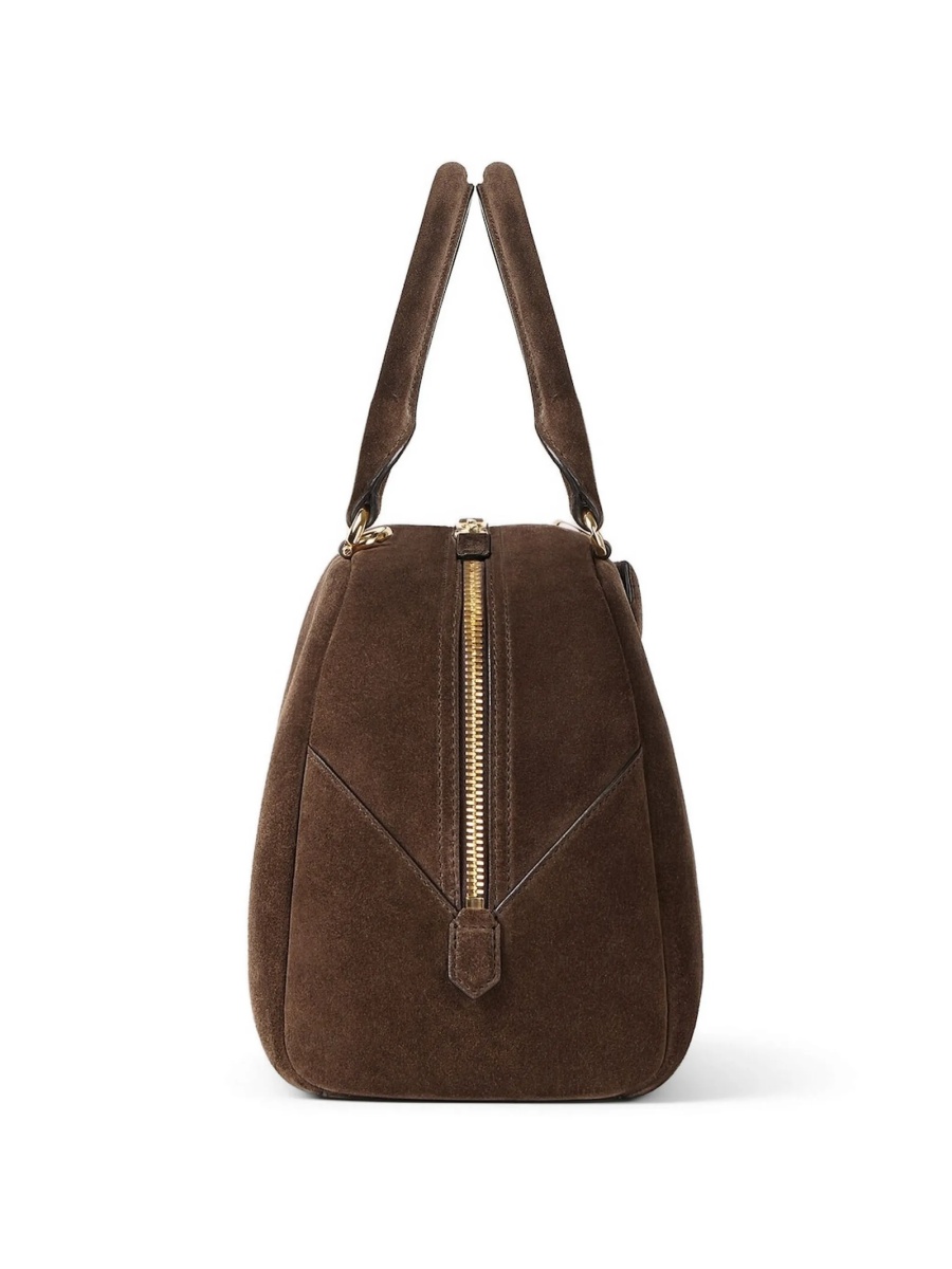 Geanta de mana Givenchy antigona maro din piele intoarsa - Img 3