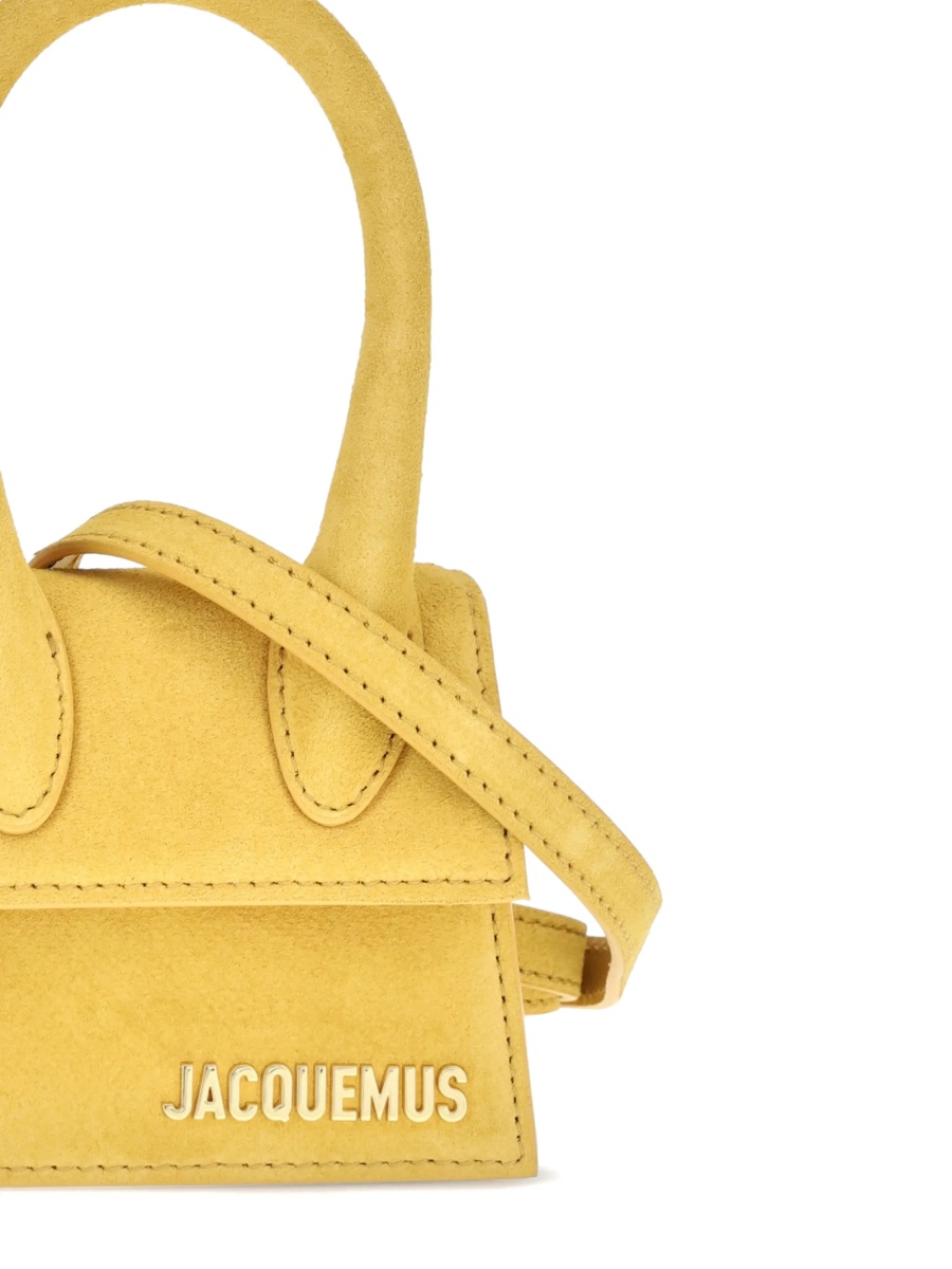 Geanta de mana JACQUEMUS Chiquito galbena din piele - Img 4