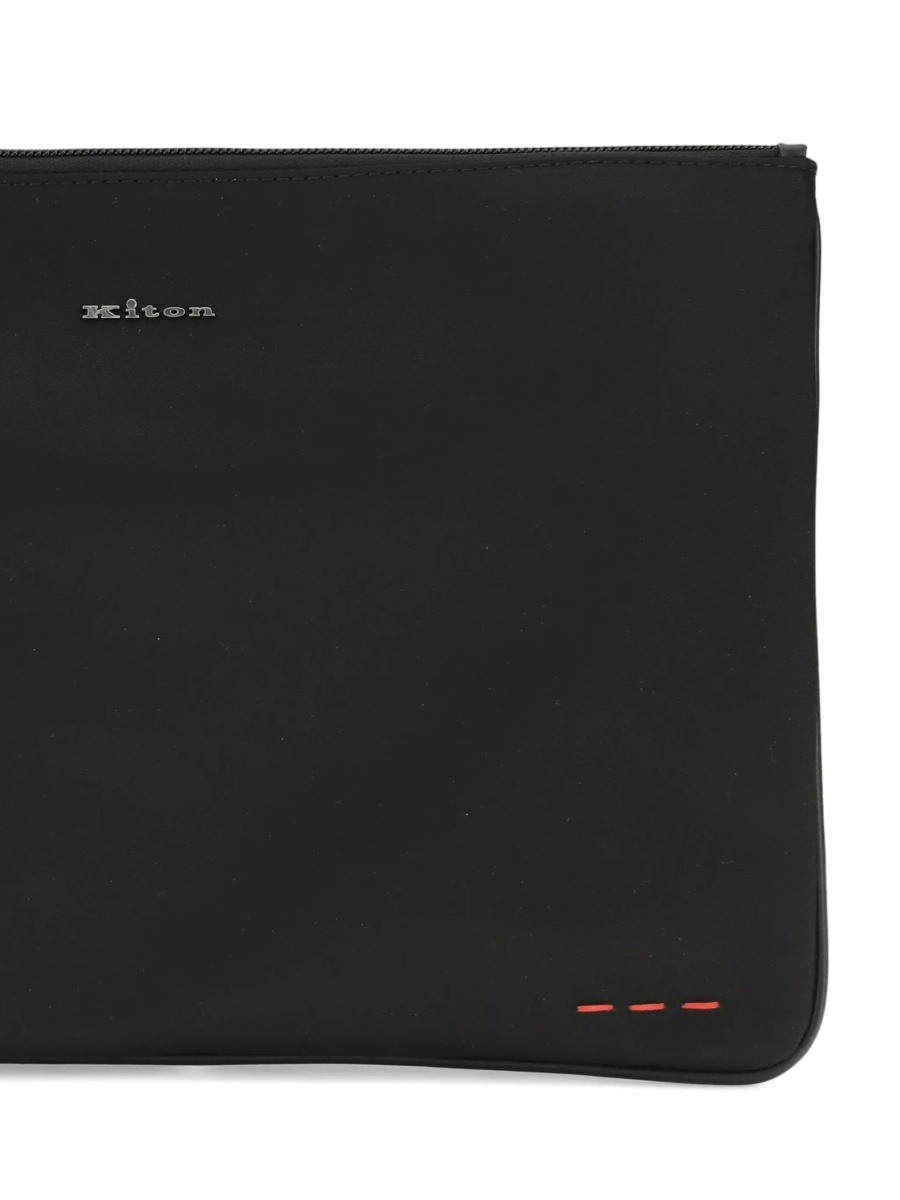 Geanta de mana KITON neagra din material textil - Img 3