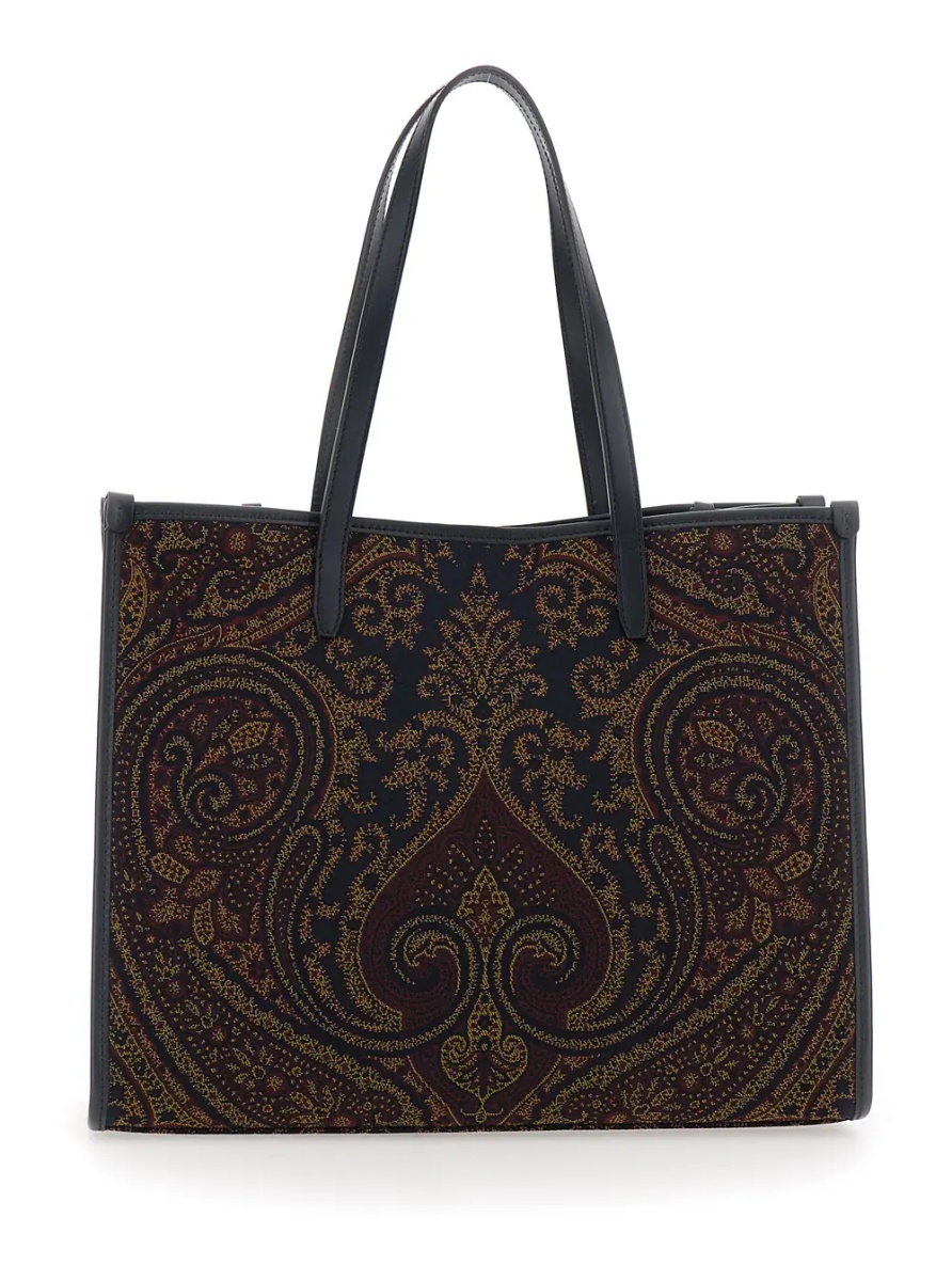 Geanta de mana 'Lovetrotter' Brown Tote bag with Jacquard motif in Denim for Women - Img 2