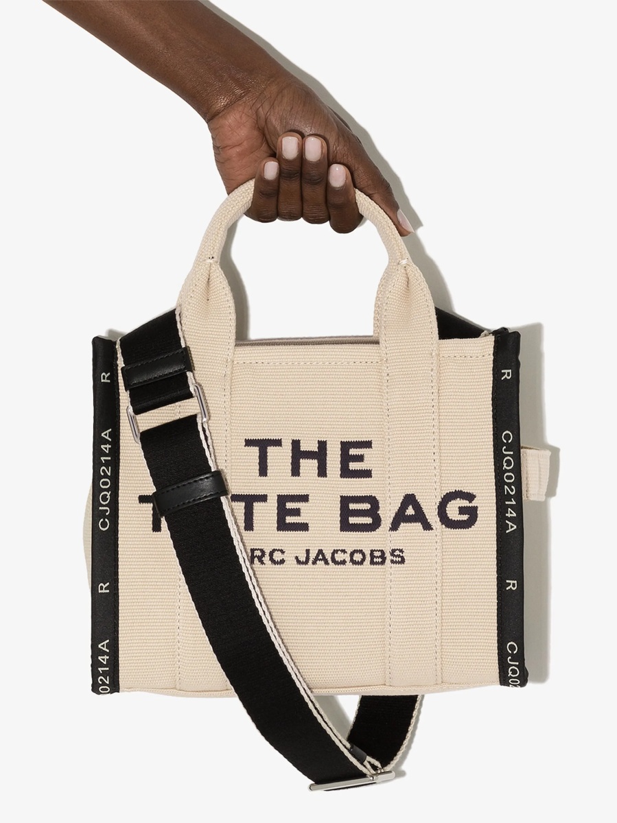 Geanta de mana Marc Jacobs neutra din material textil - Img 4