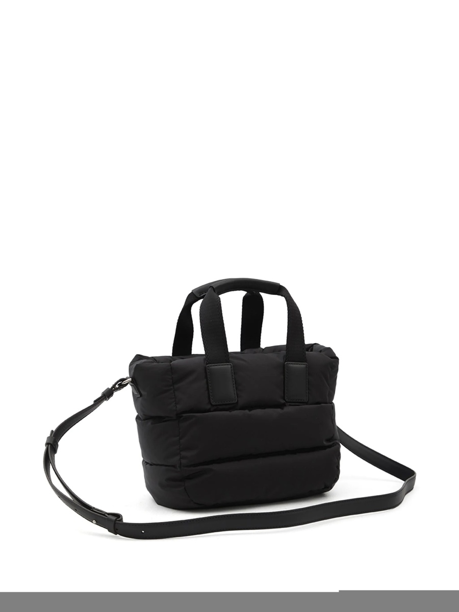Geanta de mana Moncler neagra din bumbac si piele - Img 3
