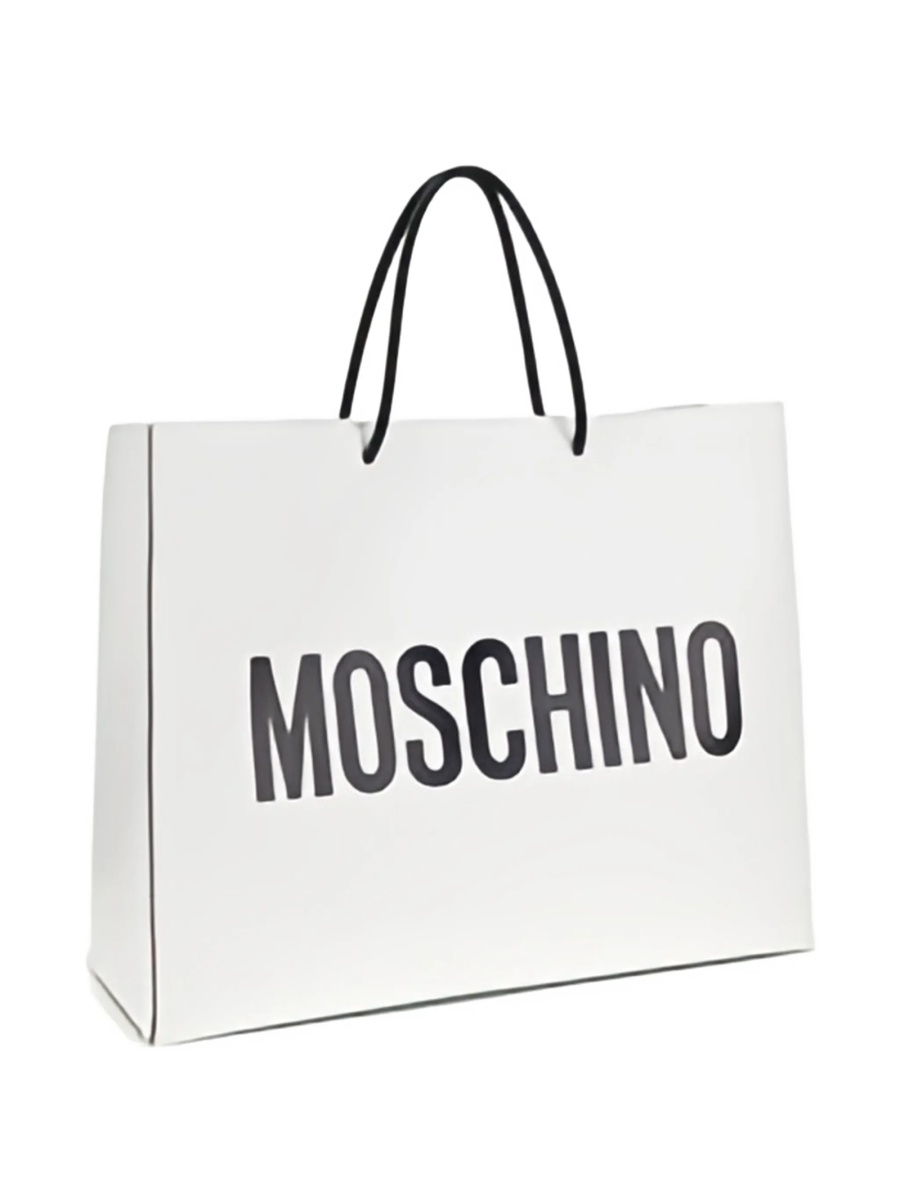 Geanta de mana Moschino alba din piele - Img 5
