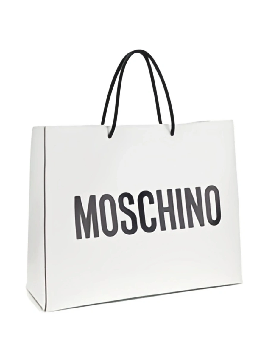 Geanta de mana Moschino alba din piele - Img 5