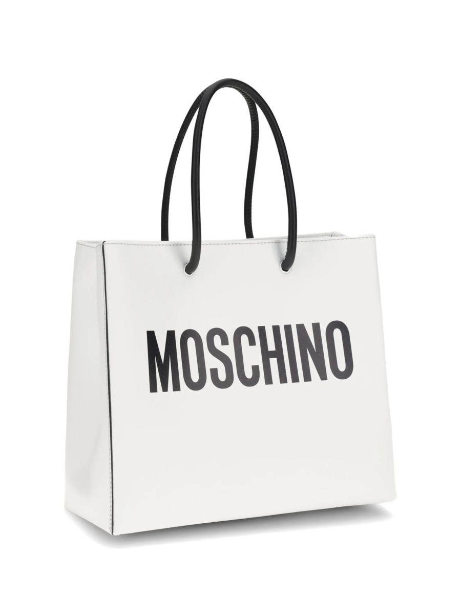 Geanta de mana Moschino alba din piele - Img 5