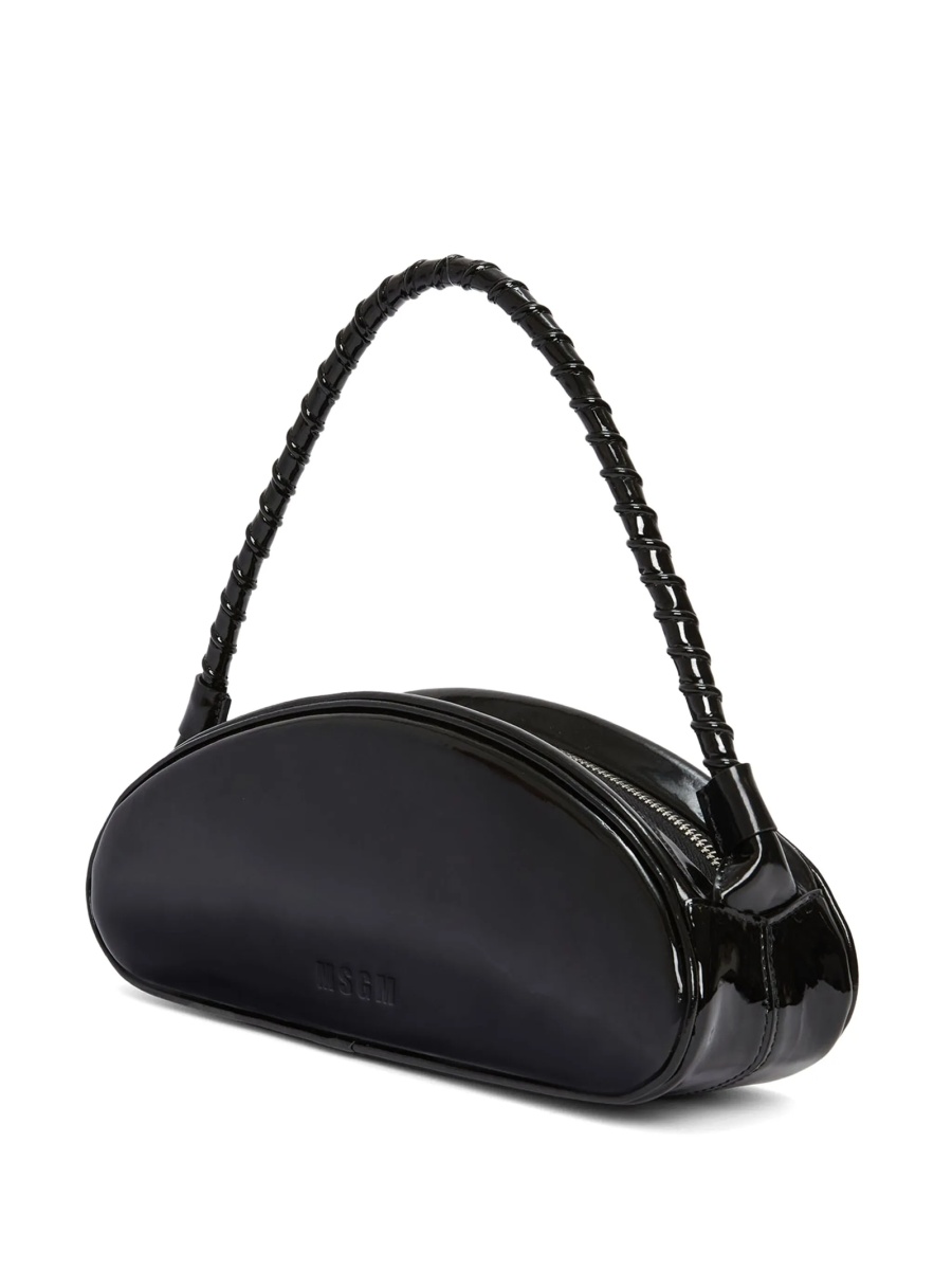 Geanta de mana MSGM neagra din piele - Img 3