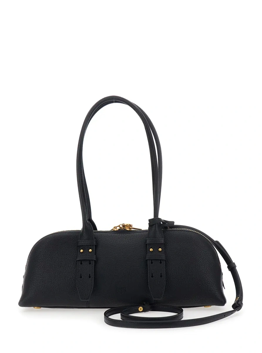 Geanta de mana Pinko neagra din piele 'Bowling Horizontal' - Img 2