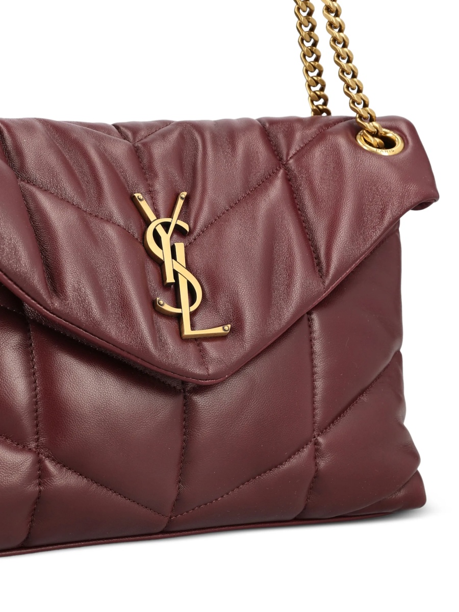 Geanta de mana Saint Laurent Puffer rosie din piele - Img 4