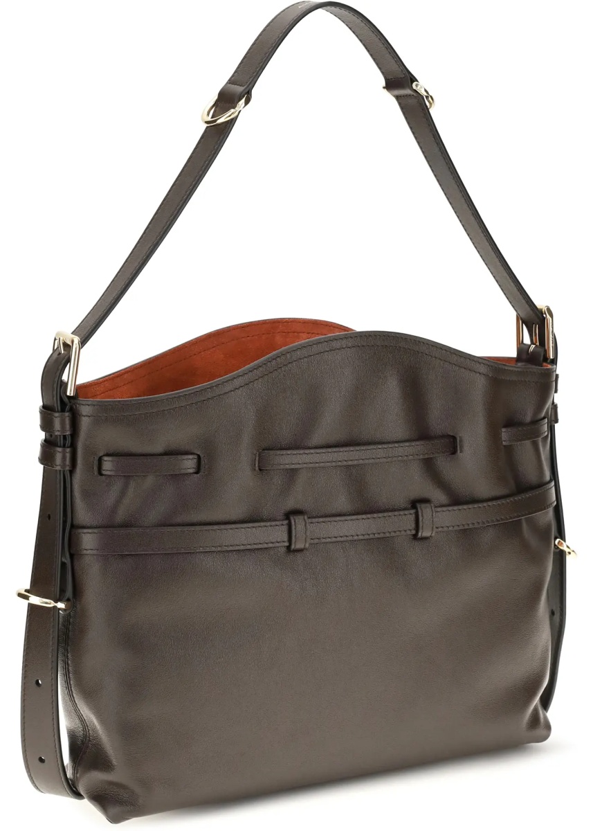 Geanta de mana Small Voyou Bucket Handbag in glossy leather - Img 3