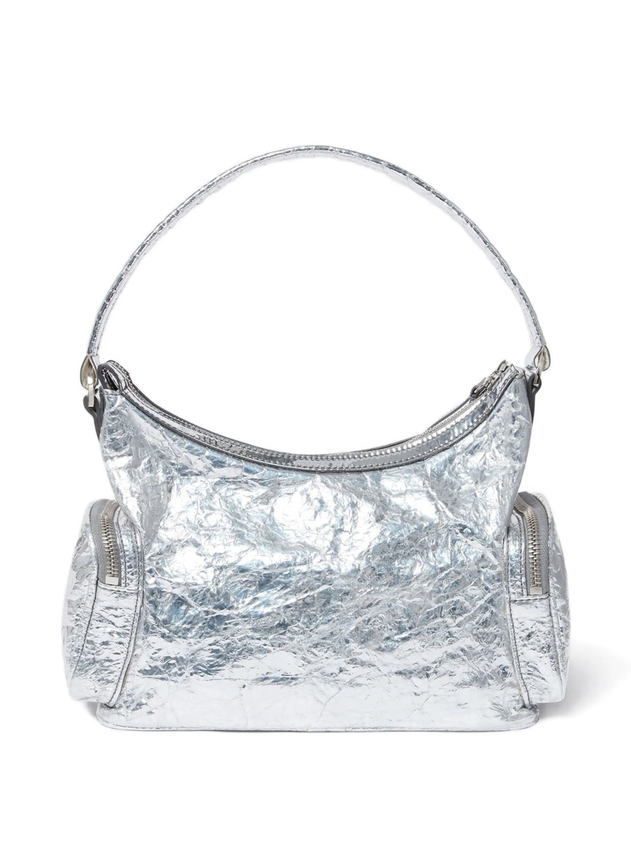 Geanta de mana Stella McCartney argintie din polyester - Img 3