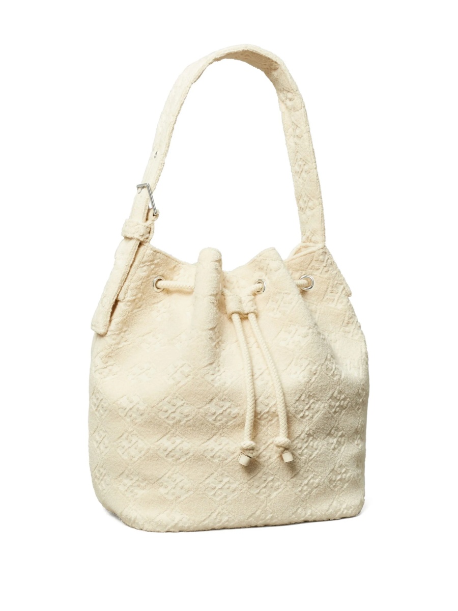 Geanta de mana Tory Burch alba din elastan si bumbac - Img 3
